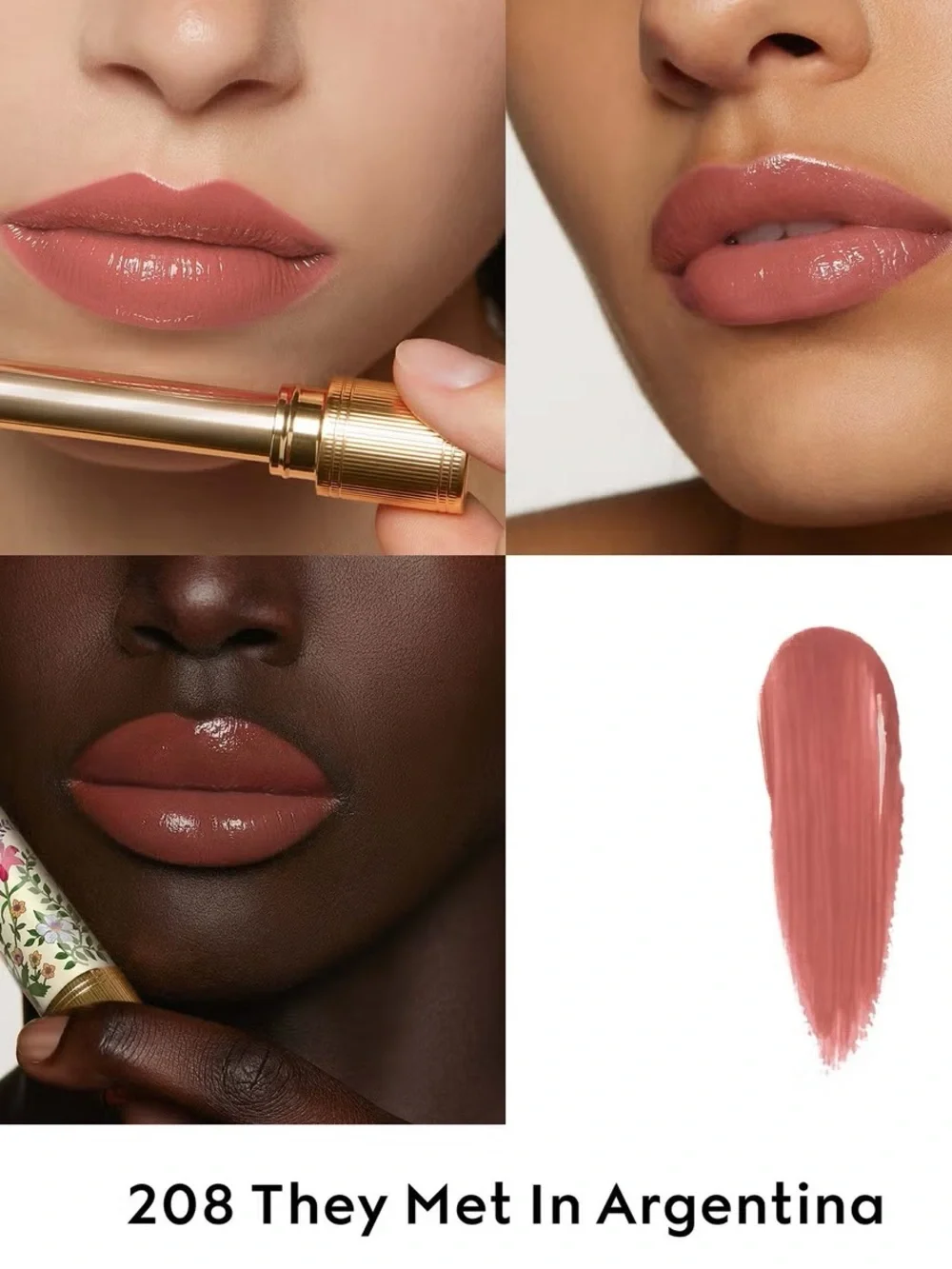 Gucci Rouge de Beauté Brillant Glow & Care Lip Colour 208 They Met In Argentina